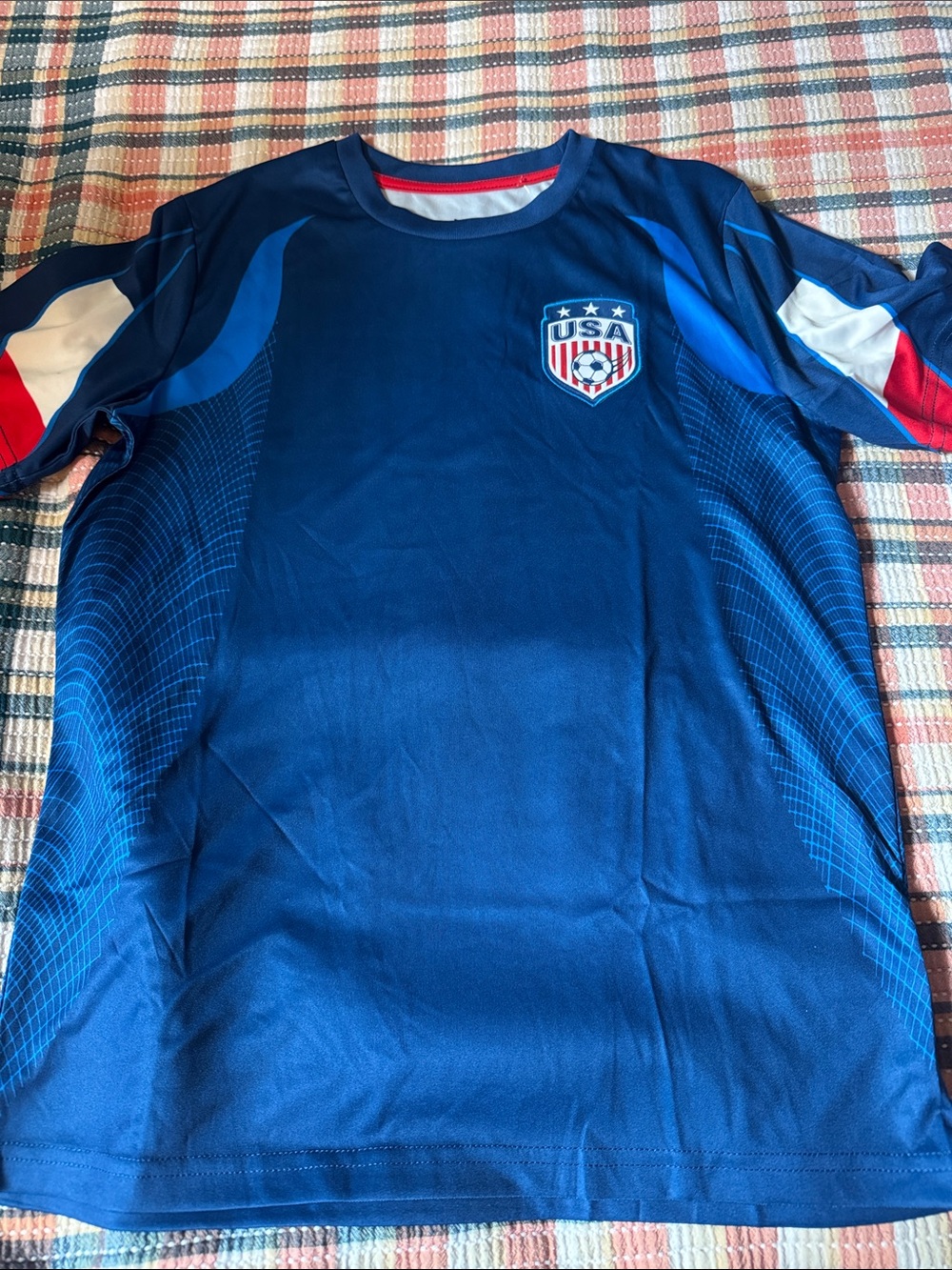 Kids USA Blue Soccer Jersey - Youth Athletic Top